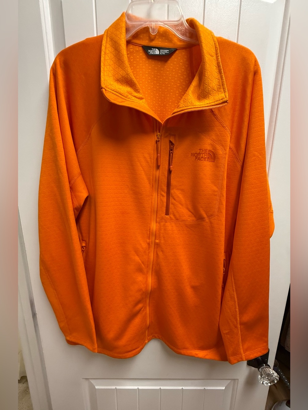 The North Face Men’s XL Orange Full Zip Textured Performance Fleece Jacket